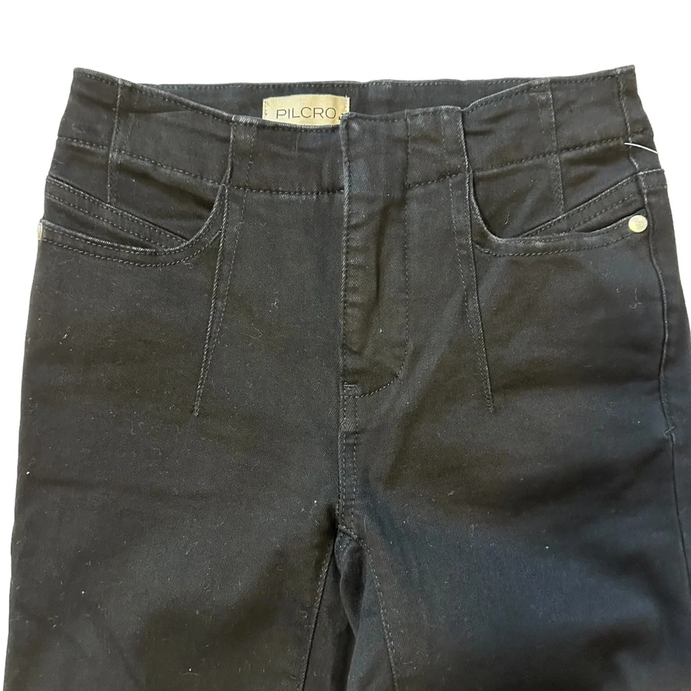 NWT Anthropologie Corset Black Mid-Rise Skinny Jeans size 23T by Pilcro.